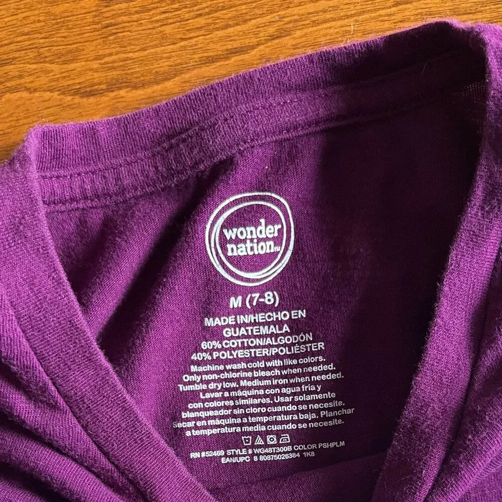 The Children's Place/Wonder Nation berry and black tees M 7-8